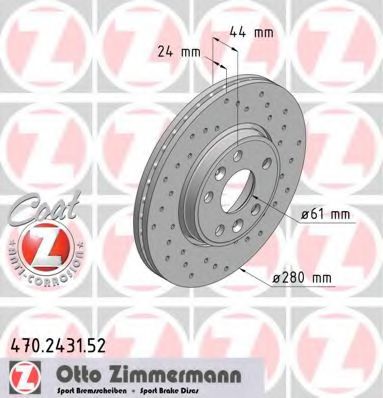 470.2431.52 ZIMMERMANN Brake System Brake Disc