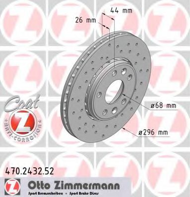 470.2432.52 ZIMMERMANN Brake System Brake Disc