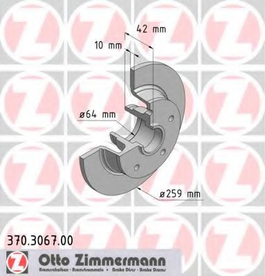 370.3067.00 ZIMMERMANN Brake System Brake Disc