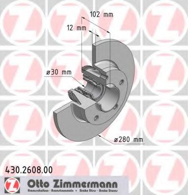430.2608.00 ZIMMERMANN Brake System Brake Disc
