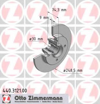 440.3121.00 ZIMMERMANN Brake System Brake Disc