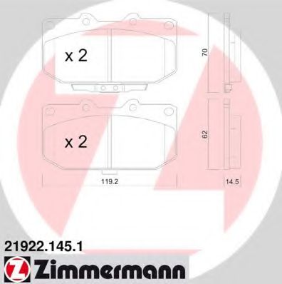 21922.145.1 ZIMMERMANN Brake System Brake Pad Set, disc brake