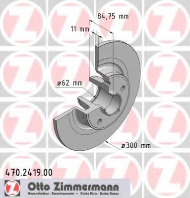 470.2419.00 ZIMMERMANN Brake System Brake Disc