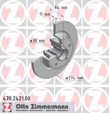 470.2421.00 ZIMMERMANN Brake System Brake Disc