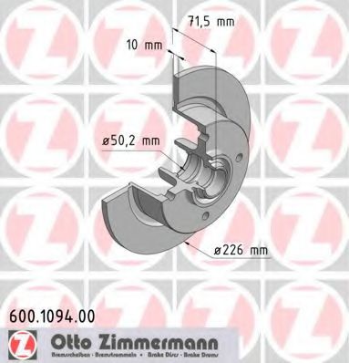 600.1094.00 ZIMMERMANN Brake System Brake Disc