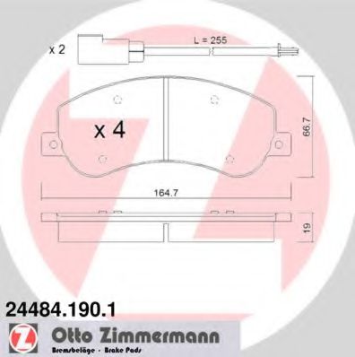 24484.190.1 ZIMMERMANN Brake System Brake Pad Set, disc brake