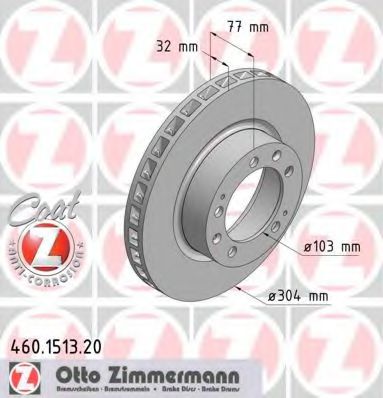 460.1513.20 ZIMMERMANN Brake System Brake Disc