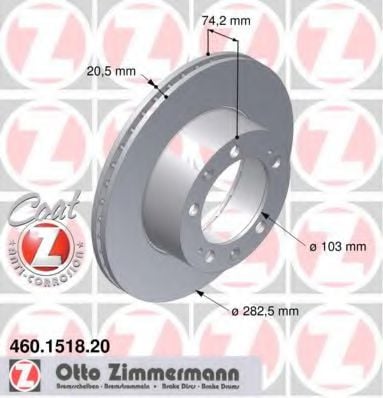 460.1518.20 ZIMMERMANN Brake System Brake Disc