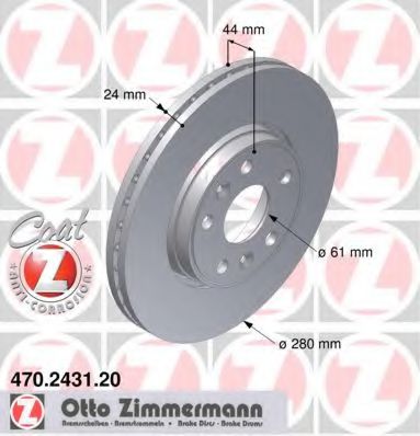 470.2431.20 ZIMMERMANN Brake System Brake Disc