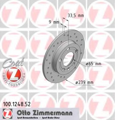 100.1248.52 ZIMMERMANN Brake System Brake Disc