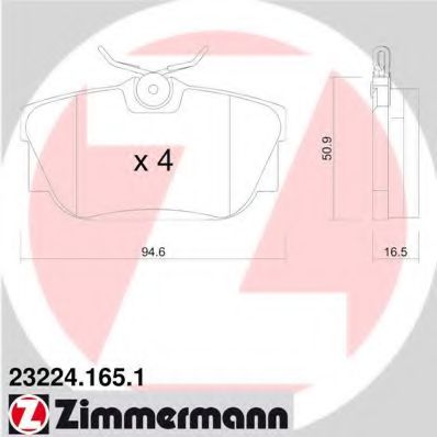 23224.165.1 ZIMMERMANN Brake System Brake Pad Set, disc brake