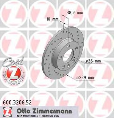 600.3206.52 ZIMMERMANN Brake System Brake Disc