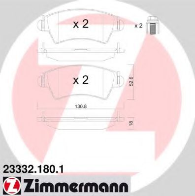 23332.180.1 ZIMMERMANN Brake System Brake Pad Set, disc brake