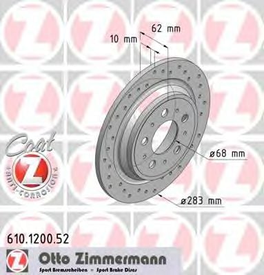 610.1200.52 ZIMMERMANN Brake System Brake Disc