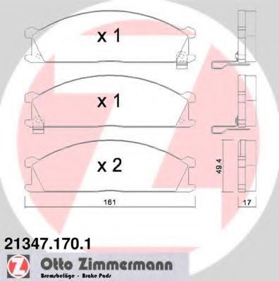 21347.170.1 ZIMMERMANN Brake System Brake Pad Set, disc brake