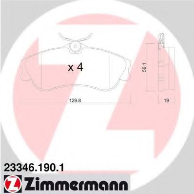 23346.190.1 ZIMMERMANN Brake System Brake Pad Set, disc brake