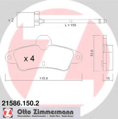 21586.150.2 ZIMMERMANN Brake Pad Set, disc brake