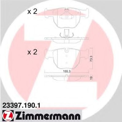 23397.190.1 ZIMMERMANN Brake Pad Set, disc brake