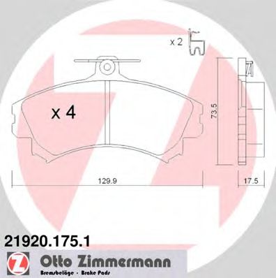 21920.175.1 ZIMMERMANN Тормозная система Комплект тормозных колодок, дисковый тормоз