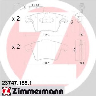 23747.185.1 ZIMMERMANN Brake System Brake Pad Set, disc brake