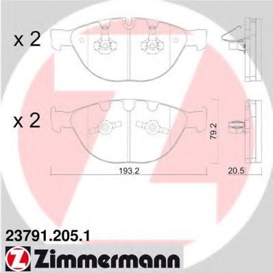 23791.205.1 ZIMMERMANN Brake System Brake Pad Set, disc brake