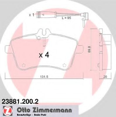 23881.200.2 ZIMMERMANN Brake Pad Set, disc brake