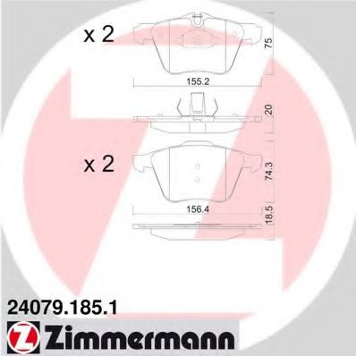 24079.185.1 ZIMMERMANN Brake System Brake Pad Set, disc brake