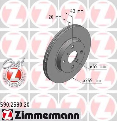 590.2580.20 ZIMMERMANN Brake System Brake Disc