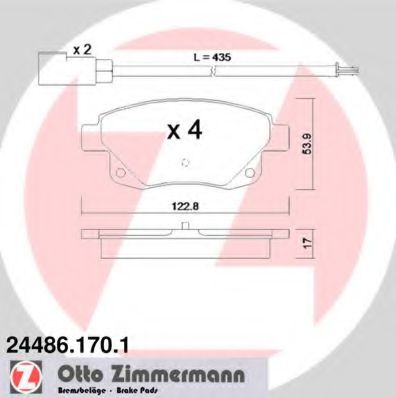 24486.170.1 ZIMMERMANN Brake System Brake Pad Set, disc brake