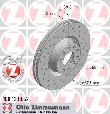 100.1238.52 ZIMMERMANN Brake Disc