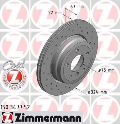 150.3477.52 ZIMMERMANN Brake System Brake Disc