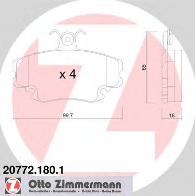 20772.180.1 ZIMMERMANN Brake Pad Set, disc brake