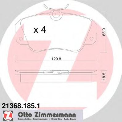 21368.185.1 ZIMMERMANN Тормозная система Комплект тормозных колодок, дисковый тормоз