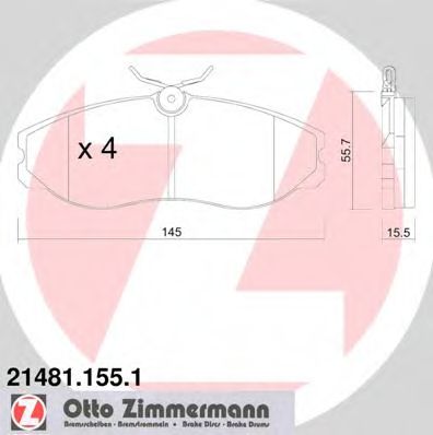 21481.155.1 ZIMMERMANN Brake Pad Set, disc brake