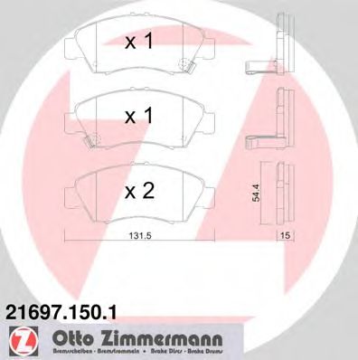 21697.150.1 ZIMMERMANN Brake Pad Set, disc brake