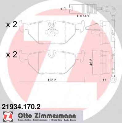 21934.170.2 ZIMMERMANN Brake Pad Set, disc brake