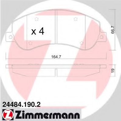 24484.190.2 ZIMMERMANN Brake Pad Set, disc brake