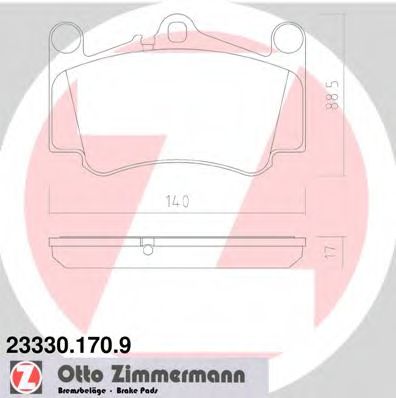 23330.170.9 ZIMMERMANN Brake System Brake Pad Set, disc brake