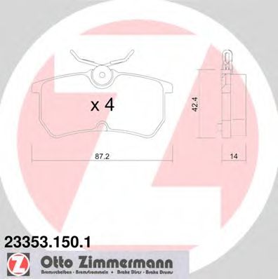 23353.150.1 ZIMMERMANN Brake Pad Set, disc brake