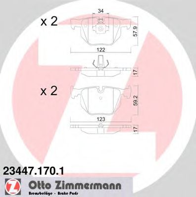 23447.170.1 ZIMMERMANN Brake System Brake Pad Set, disc brake