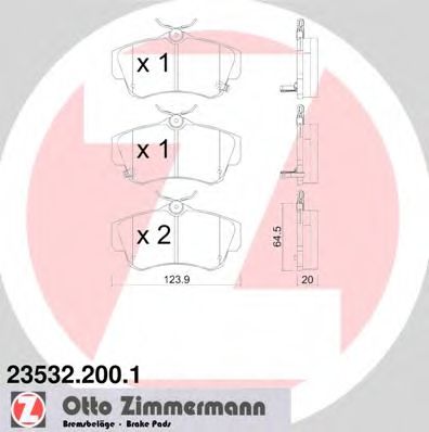 23532.200.1 ZIMMERMANN Brake System Brake Pad Set, disc brake