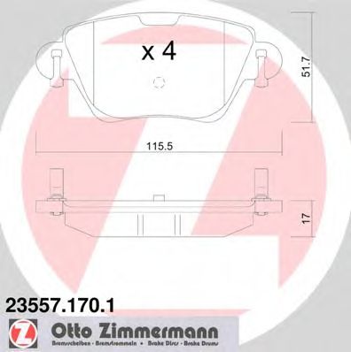 23557.170.1 ZIMMERMANN Brake System Brake Pad Set, disc brake