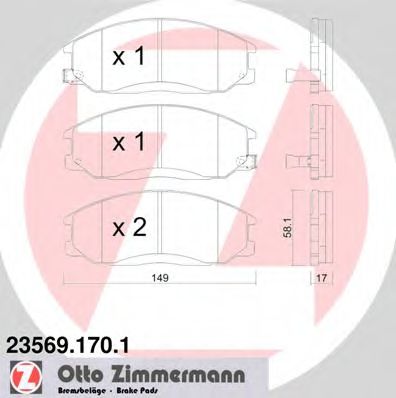 23569.170.1 ZIMMERMANN Brake System Brake Pad Set, disc brake