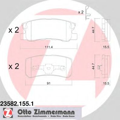 23582.155.1 ZIMMERMANN Brake System Brake Pad Set, disc brake