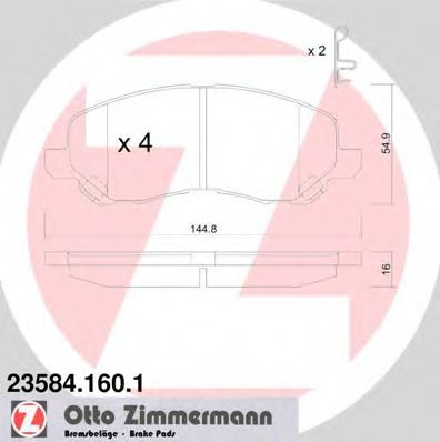 23584.160.1 ZIMMERMANN Тормозная система Комплект тормозных колодок, дисковый тормоз