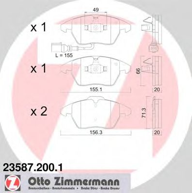 23587.200.1 ZIMMERMANN Brake Pad Set, disc brake