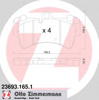 23693.165.1 ZIMMERMANN Brake System Brake Pad Set, disc brake