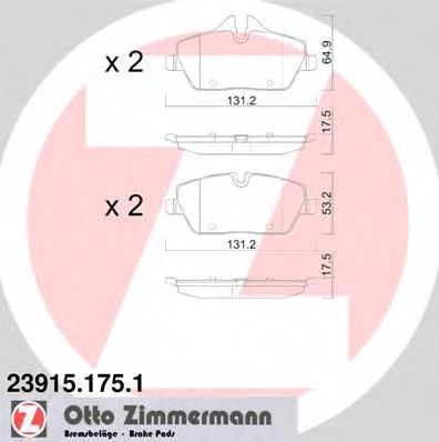 23915.175.1 ZIMMERMANN Brake Pad Set, disc brake