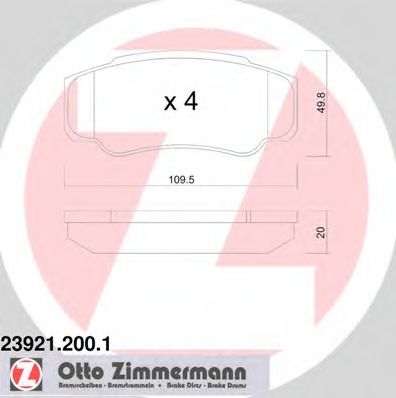 23921.200.1 ZIMMERMANN Brake Pad Set, disc brake