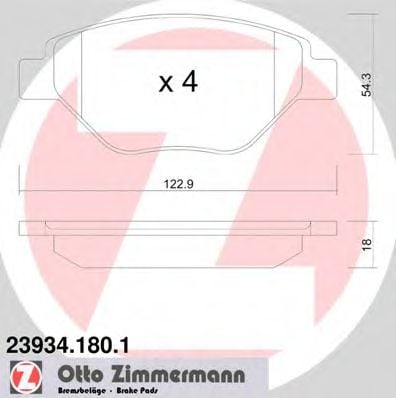 23934.180.1 ZIMMERMANN Brake Pad Set, disc brake